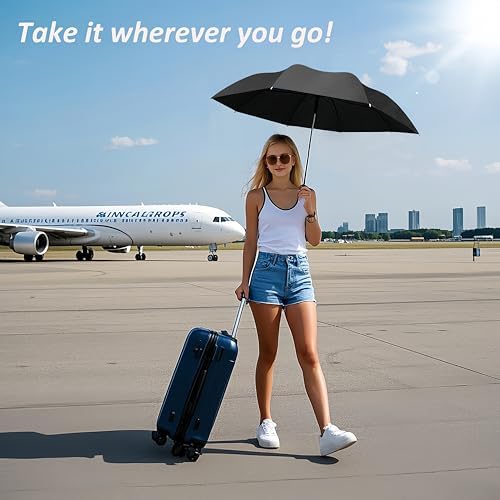 BAODINI Travel Mini Umbrella for Purse With Case Small Compact UV Sun Protection Lightweight Pocket Tiny Umbrella for Women Girls and Men