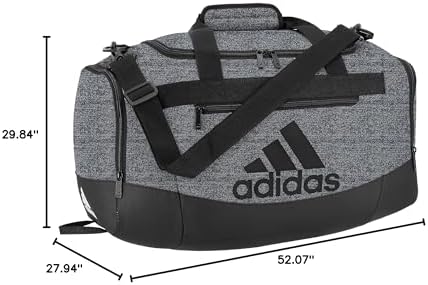 adidas Unisex Defender 4.0 Gym Duffel Bag for Men and Women, Jersey Onix Grey/Black, Small (38L)