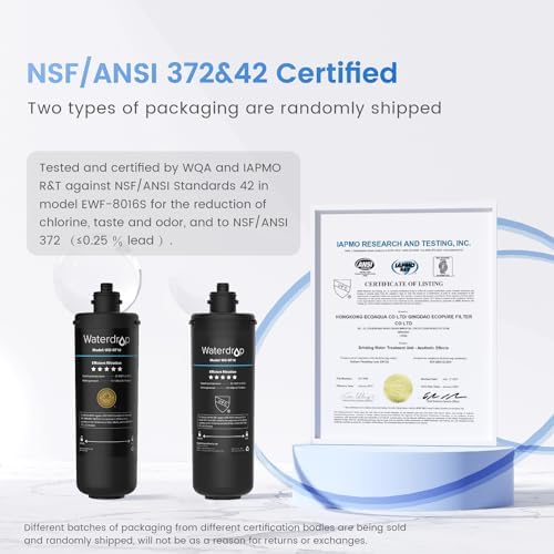 Waterdrop RF10 Replacement Filter Cartridge for 10UA/10UB Under Sink Water Filter, Reduces PFAS, PFOA/PFOS, Lead, Chlorine, Bad Taste & Odor, NSF/ANSI 42 Certified, 11K Gallons High Capacity