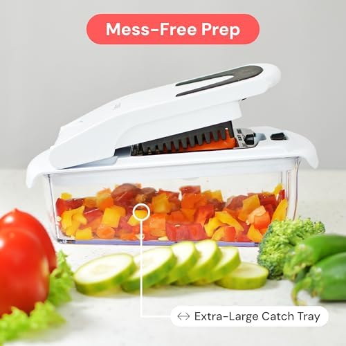 Fullstar The Original Pro Chopper - Vegetable Chopper and Spiralizer, Food Chopper with Container, Fruit Slicer, Kitchen Gadgets & Accessories, Home Essentials (4 in 1, White)
