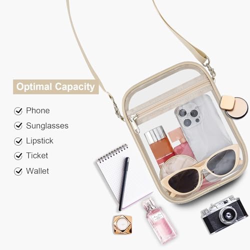 USPECLARE Clear Purse Stadium Approved CrossBody Bag for Men and Women
