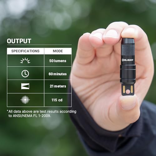 OLIGHT IMINI 2 EDC Rechargeable Keychain Flashlight, 50 Lumens Compact and Portable Mini LED Keyring Lights with Built-in Battery Ideal for Everyday Carry and Emergencies (OD Green)
