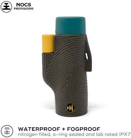 Nocs Provisions Field Tube 8x32 Waterproof Monocular, 8X Magnification Telescope, Bak4 Prism, Wide Field of View for Bird Watching, Backpacking & Wildlife Viewing - Desolation Black