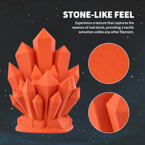 OVERTURE Rock PLA Filament 1.75mm, Marble PLA 3D Printer Filament 1kg Spool (2.2lbs), Dimensional Accuracy +/- 0.02 mm, Fit Most FDM Printer (Mars Red)