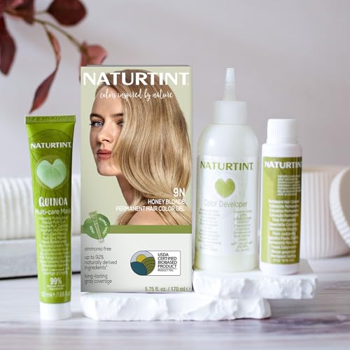 Naturtint 9N Honey Blonde Permanent Hair Color (Pack of 6), Ammonia Free, Vegan, Cruelty Free, up to 100% Gray Coverage, Long Lasting Results (Packaging may vary)