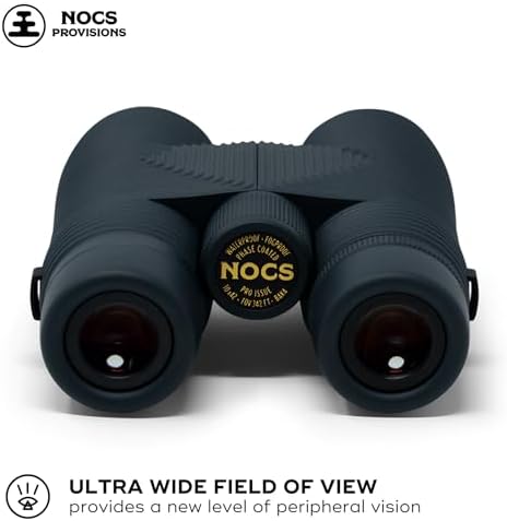 Nocs Provisions Pro Issue 10x42 Compact Fogproof Waterproof Binoculars for Adults & Kids, 10X Magnification, Wide View Multi-Coated Lenses for Bird Watching, Hunting & Stargazing - Talus Gray