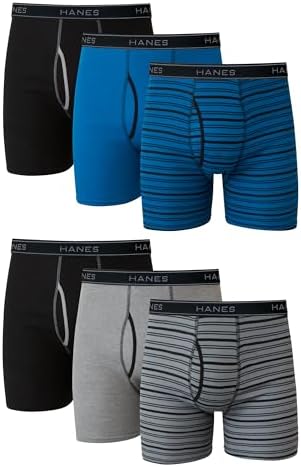 Hanes Men's Boxer Briefs, Cool Dri Moisture-Wicking Underwear, Cotton No-Ride-up for Men, Multi-Packs