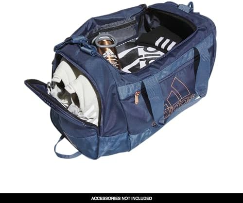 adidas Unisex Defender 4.0 Gym Duffel Bag for Men and Women, Preloved Ink Blue/Stone Wash Preloved Ink Blue/Rose Gold, Small (38L)