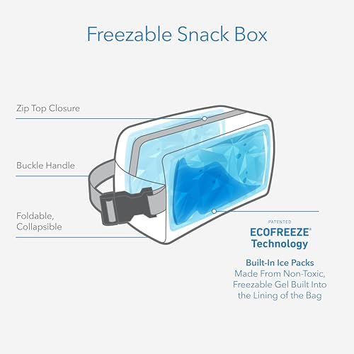 PackIt Freezable Snack Box, Camo Shark, Built with ECOFREEZE Technology, Collapsible, Reusable, Zip Closure with Buckle Handle, Great for Fresh Snacks on the go