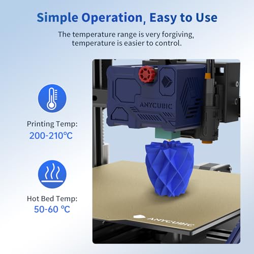 ANYCUBIC PLA 3D Printer Filament, 3D Printing PLA Filament 1.75mm Dimensional Accuracy +/- 0.02mm, 1KG Reusable Spool (2.2 lbs), Blue