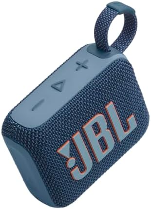 JBL Go 4 - Ultra-Portable, Waterproof and Dustproof Bluetooth Speaker, Big Pro Sound with Punchy bass, 7-Hour Built-in Battery, Made in Part with Recycled Materials (Blue)