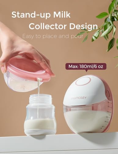 Momcozy Breast Pump Hands Free Mobile Style | M6, Wearable Breastfeeding Pump Ideal Rhythm for More Milk, DoubleFit Flange More Fit & Discreet with 3 Modes & 9 Levels, 24mm - 2 Pack Cozy Red