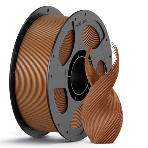 ANYCUBIC PLA 3D Printer Filament, 3D Printing PLA Filament 1.75mm Dimensional Accuracy +/- 0.02mm, 1KG Reusable Spool (2.2 lbs), Dark Brown