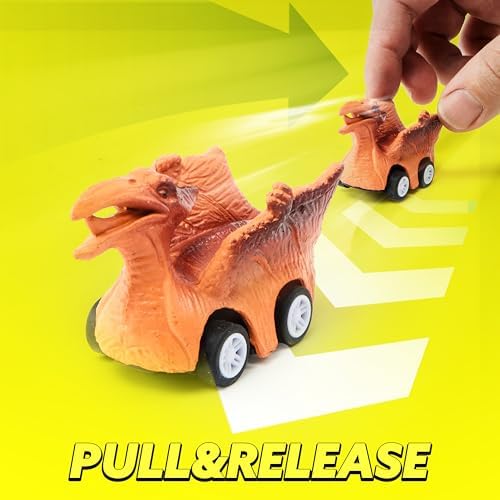 JOYIN 13 in 1 Dinosaur Toys for Kids 3-5, Dinosaur Truck with 12 Pull Back Cars, Small Cars Set, Birthday Gifts Toys for 3 4 5+ Year Old Boy, Transport Carrier Truck for Toddlers 3-4 Years