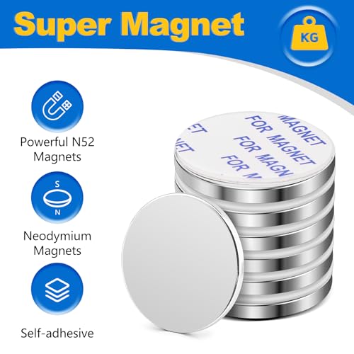 LOVIMAG Neodymium Disc Magnets - 5 Pack Small Strong Heavy Duty Magnets, Adhesive for Fridge, Craft, Whiteboard, Office, Scientific & DIY - 0.98 in x 0.08 in