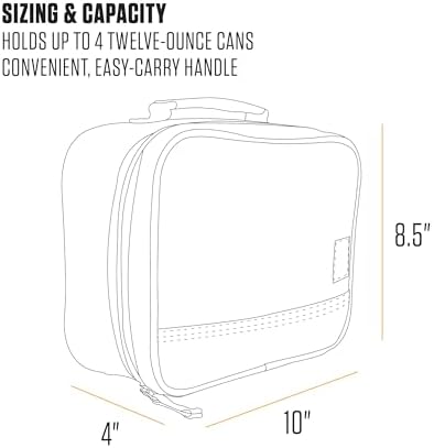 Carhartt Insulated Lunch Cooler For Men and Women, Fully Insulated Lunch Pale for Work, Outdoor, and Everyday Use, 4 Can (Carhartt Brown)