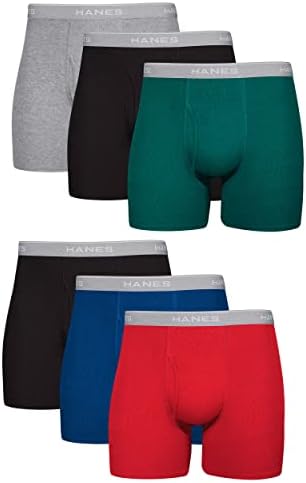 Hanes Men's Boxer Briefs, Cool Dri Moisture-Wicking Underwear, Cotton No-Ride-up for Men, Multi-Packs