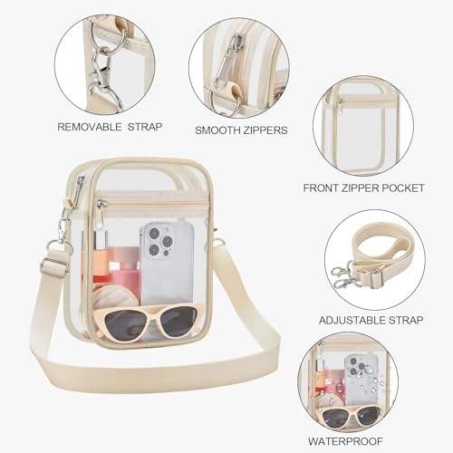 USPECLARE Clear Purse Stadium Approved CrossBody Bag for Men and Women