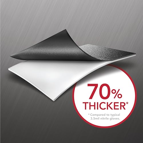 Venom Steel Industrial Nitrile Gloves, Chemical Resistant Disposable Black Gloves, Latex-Free, Powder-Free, Textured Grip, Heavy Duty Two-Layer Protection, 6 mil, XL, 100 Count