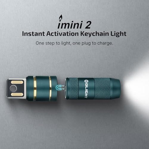OLIGHT IMINI 2 EDC Rechargeable Keychain Flashlight, 50 Lumens Compact and Portable Mini LED Keyring Lights with Built-in Battery Ideal for Everyday Carry and Emergencies (Dream Blue)