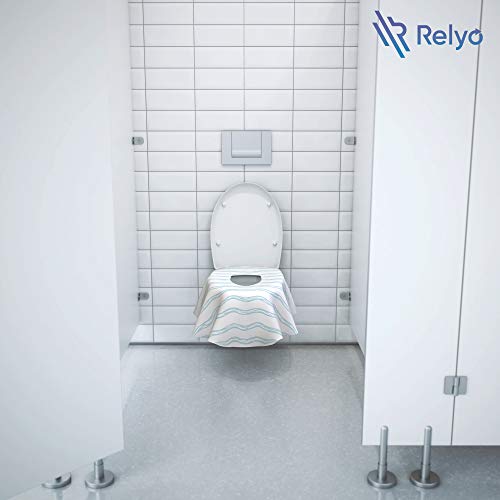 Toilet Seat Covers Disposable - 20 Pack - Waterproof, Ideal for Kids and Adults – Extra Large, Individually Wrapped for Travel, Toddlers Potty Training in Public Restrooms (Waves, 20)