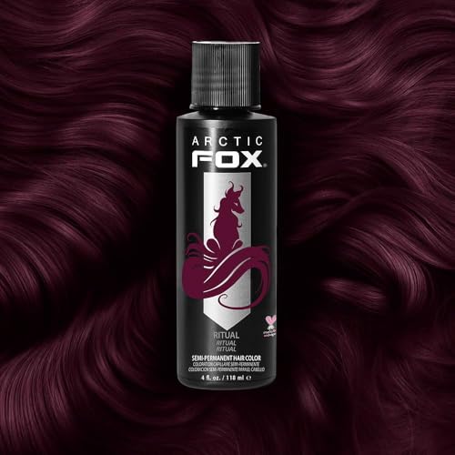 Arctic Fox Semi-Permanent Hair Dye, Vegan & Cruelty-Free, Ammonia-Free, Conditioning, Long Lasting, Vibrant Burgundy Red, For All Hair Types, Ritual, 4 Fl Oz (Pack of 2)