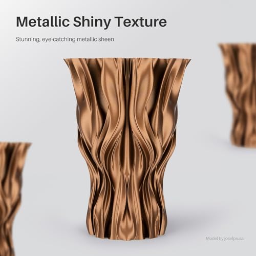 ELEGOO Metal PLA Filament 1.75mm Bronze 1KG, Metallic Shiny 3D Printer Filament with Actual Metal Filled, 1kg Spool(2.2lbs) Fits for Most FDM 3D Printers