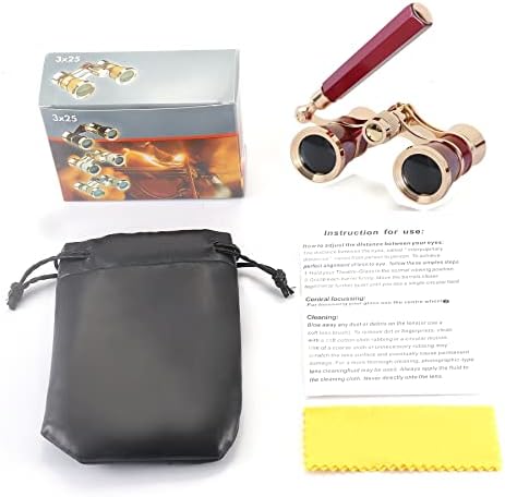 Aroncent Opera Glasses Binoculars 3X25 Theater Glasses Mini Binocular Compact with Handle for Adults Kids Women in Musical Concert