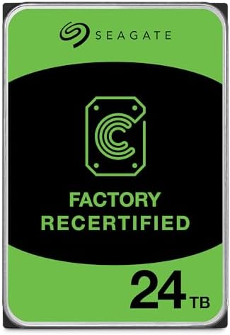 Seagate Exos ST24000NM000C 24TB 7.2K RPM SATA 6Gb/s 512e 3.5in Enterprise Hard Drive (Renewed)