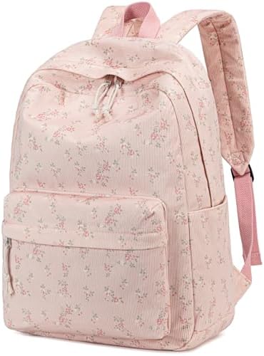 School Backpack for Teen Girls Bookbags Elementary High School Corduroy Laptop Bags Women Travel Daypacks