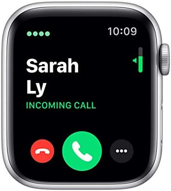 Apple Watch Series 5 (GPS + Cellular, 44MM) - Silver Aluminum Case with White Sport Band (Renewed)