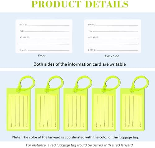50 Pack Luggage Tags for Suitcases, Airplane Travel Essentials for Flying, International Travel Must Haves, and Luggage Accessories by Sodsay