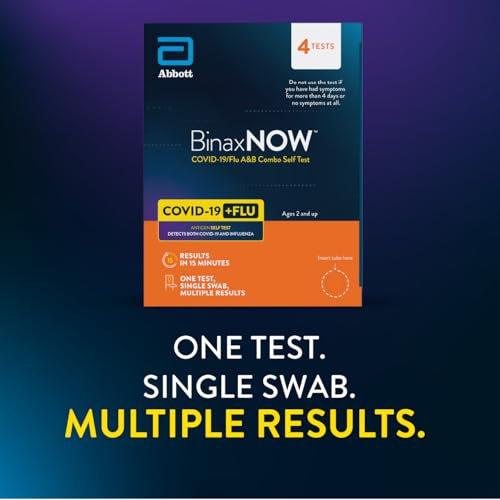 BinaxNOW™ COVID-19/Flu A&B Combo Self Test, Reliable COVID/Flu Home Test With 15 Minute Results, 4 Tests