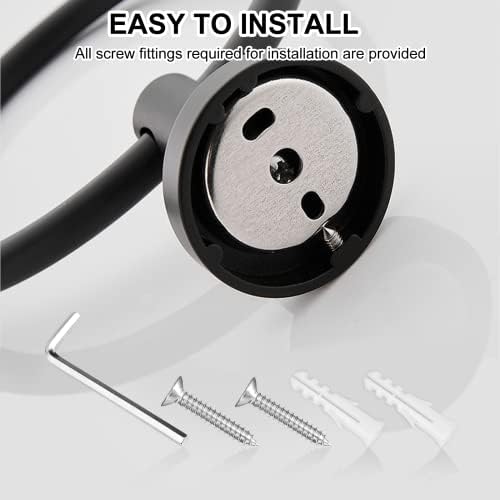 SetSail Towel Holder for Bathroom Wall Matte Black Towel Ring Stainless Steel Heavy Duty Hand Towel Hanger for Bath, Kitchen, 2 Pack