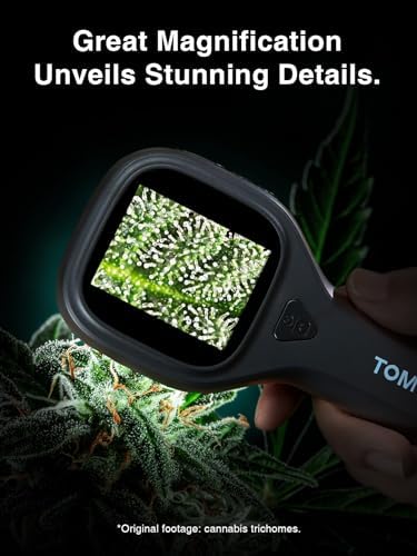 TOMLOV P10 Evo Handheld Close-Up Microscope: 20X Digital Coin Microscope for Adults Kids, LED Lighted Magnifier with 2" IPS Screen, Battery, Jewelers Loupe Compatible with Windows/macOS, Black