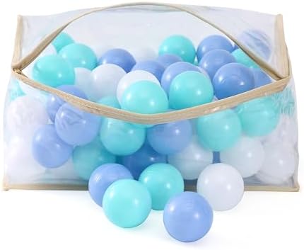 MoonxHome Ball Pit Balls for Toddlers, BPA Free Crush Proof Plastic Toy Balls for Ball Pit, Children's Pool Water Toys, Macaron Ocean Balls for Play Tent 2.15 Inch Pack of 100…