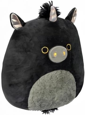 Squishmallows Original 12-Inch Nicolita Black and Gold Unicorn - Medium-Sized Ultrasoft Official Jazwares Plush