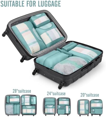 Veken 10 Set Packing Cubes for Travel Essential, Suitcase Organizer Bags in 4 Sizes, Carry-On Luggage Accessories with Large Laundry & Hanging Toiletry Bag, Must-Have for Airplane, Road Trip & Camping