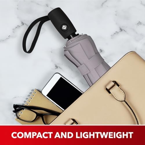 REPEL Windproof Travel Umbrella - Compact & Withstands Winds up to 85MPH , Strongest Premium Auto Folding Umbrella for Rain and Sun - Durable, Light & Portable for Women & Men , Fits Backpack & Cars