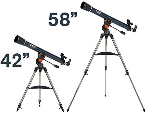 Celestron – AstroMaster 70AZ Telescope – Refractor Telescope – Fully-Coated Glass Optics – Adjustable-Height Tripod – Bonus Astronomy Software Package