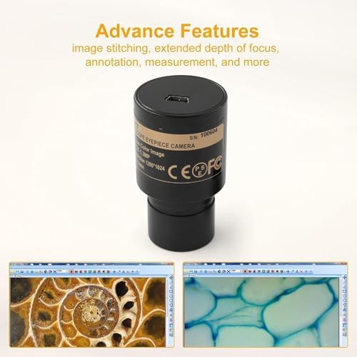 SWIFT SW380B Binocular Compound Microscope,40X-2500X with 1.3MP Camera,100pcs Microscope Slides,Microscope Kit for Students School Lab