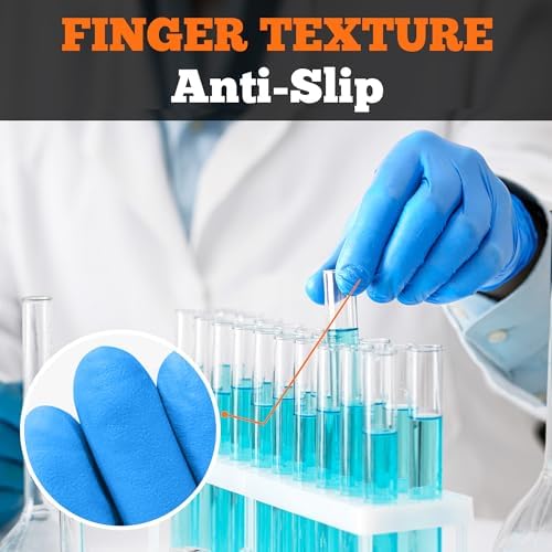 TitanFlex Disposable Nitrile Gloves 6 mil Blue Heavy Duty Disposable Gloves, Cooking Mechanic Gloves, Latex Free Powder Free