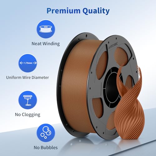 ANYCUBIC PLA 3D Printer Filament, 3D Printing PLA Filament 1.75mm Dimensional Accuracy +/- 0.02mm, 1KG Reusable Spool (2.2 lbs), Dark Brown