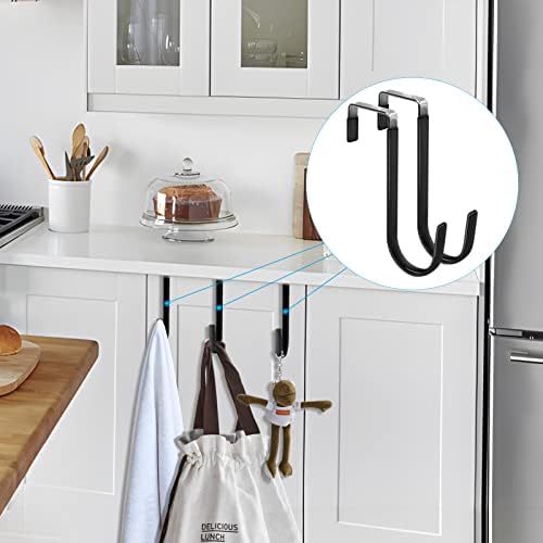 FYY Over The Door Hooks, 10 Pack Door Hangers Hooks with Rubber Prevent Scratches Heavy Duty Organizer Hooks for Living Room, Bathroom, Bedroom Hanging Clothes, Towels, Hats, Coats, Bags Black
