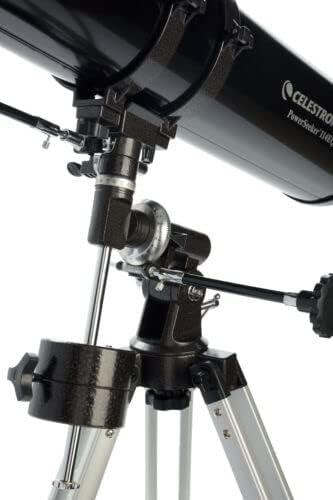 Celestron 21045 PowerSeeker 114EQ Reflector Telescope - Includes Two Eyepieces, Barlow Lens, Height-Adjustable Tripod and Deluxe Accessory Tray, Black