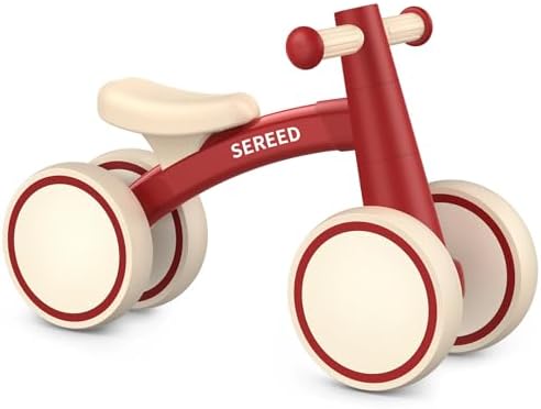 SEREED Baby Balance Bike for 1 Year Old Boys Girls 12-24 Month Toddler Balance Bike, 4 Wheels Toddler First Bike, First Birthday Gifts