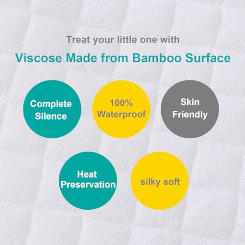 Waterproof Bassinet Mattress Pad Cover Compatible with Baby Delight Beside Me Dreamer Bassinet, 2 Pack, Ultra Soft Surface, Breathable and Easy Care