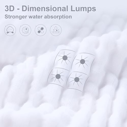 SWEET DOLPHIN 12 Pack Baby Muslin Washcloths - Soft Face Cloths for Newborn, Absorbent Bath Wash Cloths, Wipes, Burp Rag - Toddlers Essentials Stuff, Baby Registry as Shower -10"x10", White