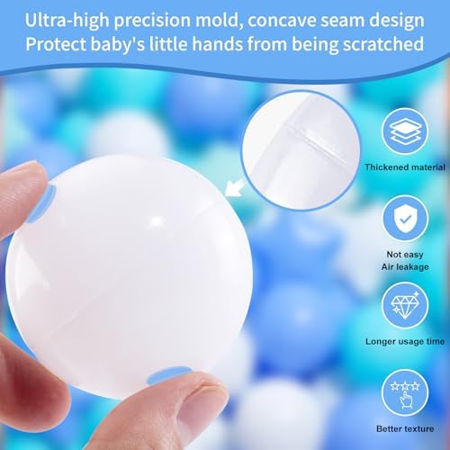 MoonxHome Ball Pit Balls for Toddlers, BPA Free Crush Proof Plastic Toy Balls for Ball Pit, Children's Pool Water Toys, Macaron Ocean Balls for Play Tent 2.15 Inch Pack of 100…