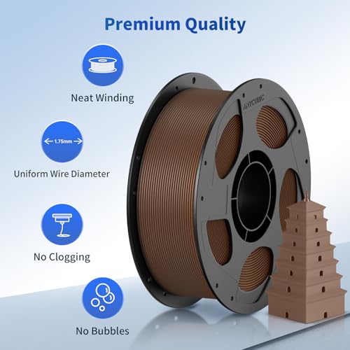 ANYCUBIC PLA 3D Printer Filament, 3D Printing PLA Filament 1.75mm Dimensional Accuracy +/- 0.02mm, 1KG Reusable Spool (2.2 lbs), Bronze